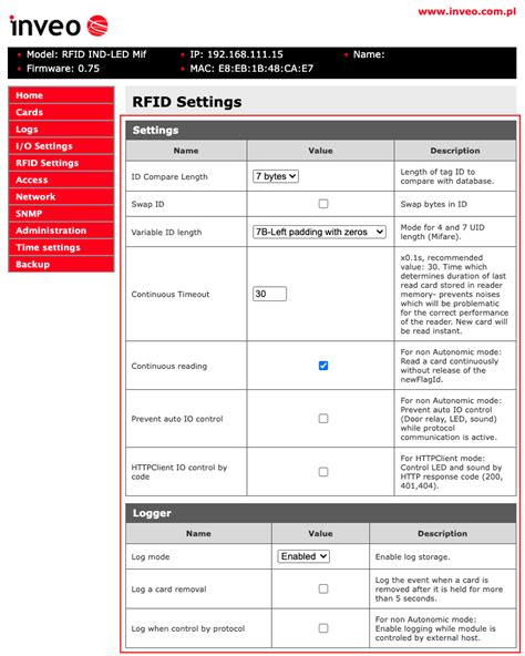 configure rfid reader|rfid settings.